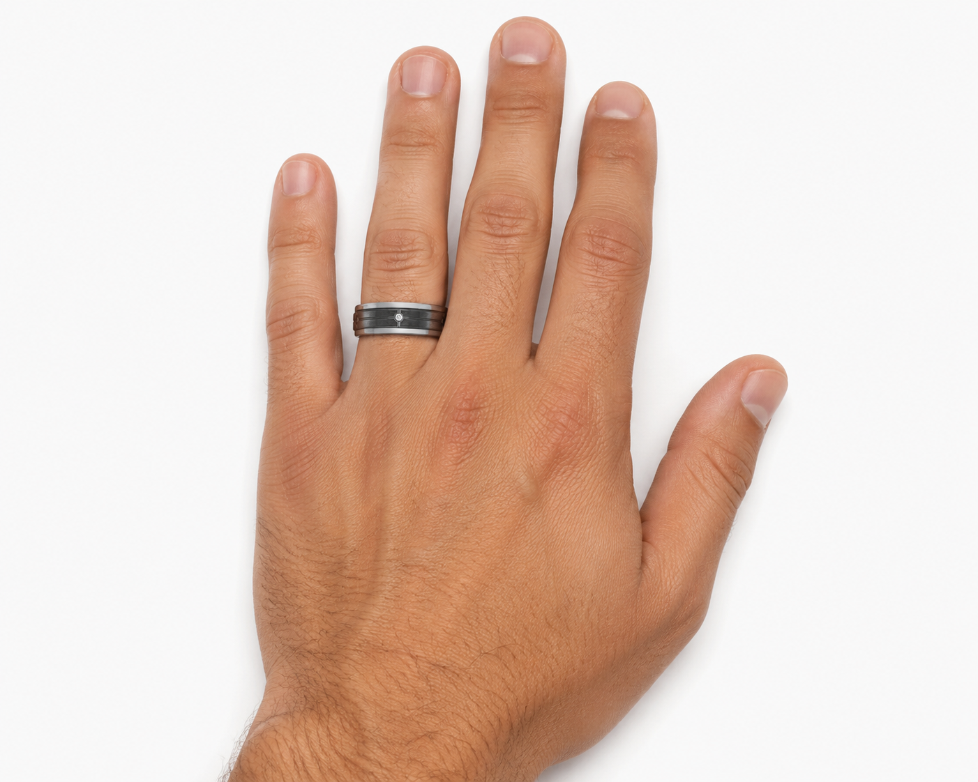 7mm Tantalum Two-Tone Diamond Band