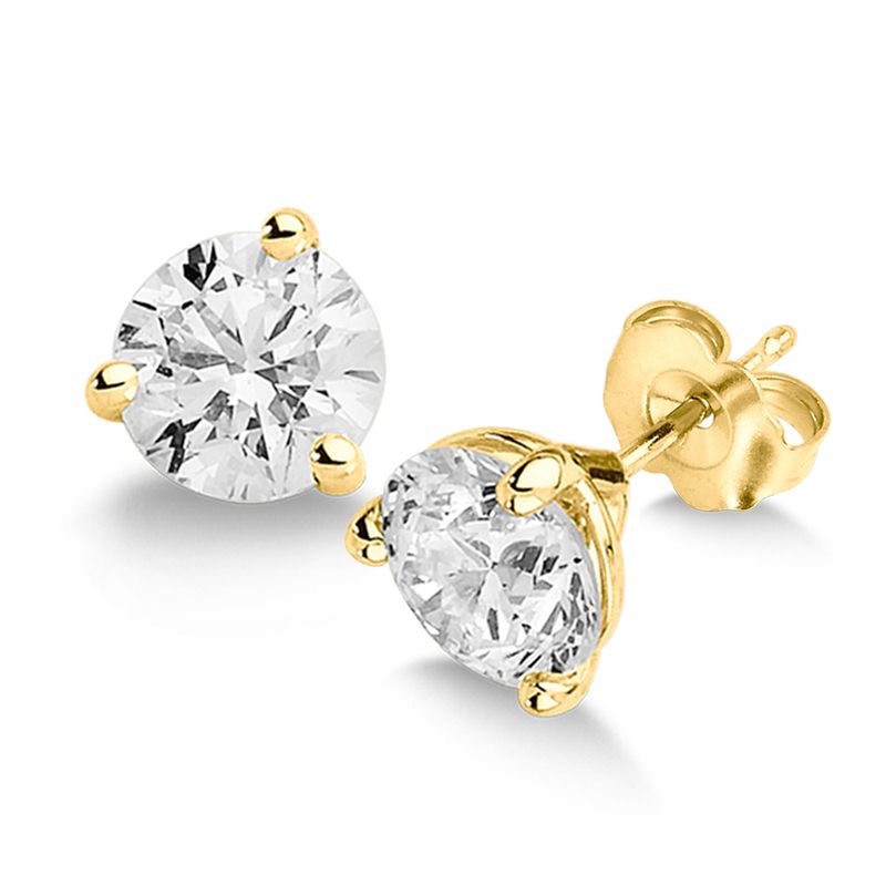 3.0 ct Round Martini Set Lab Diamond Studs in 14KY