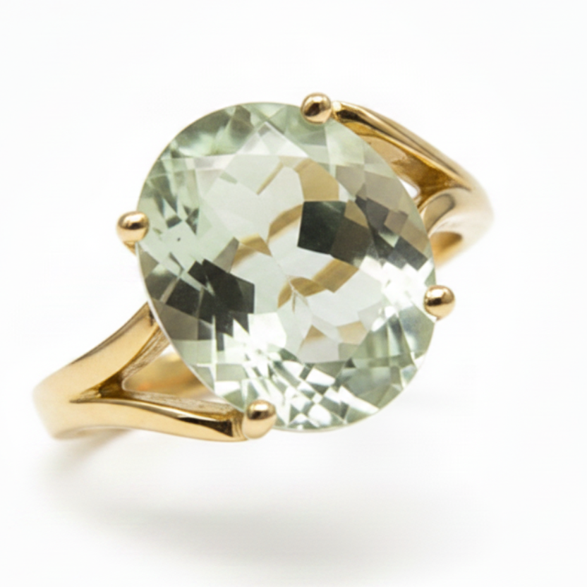 Green Amethyst Ring - No Accent Stones