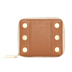 5 NORTH Compact Wallet in Cafe au Lait/ Gold