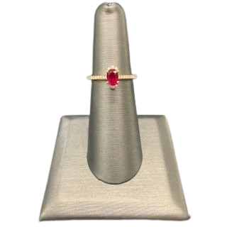 14K Oval Ruby and Diamond Ring