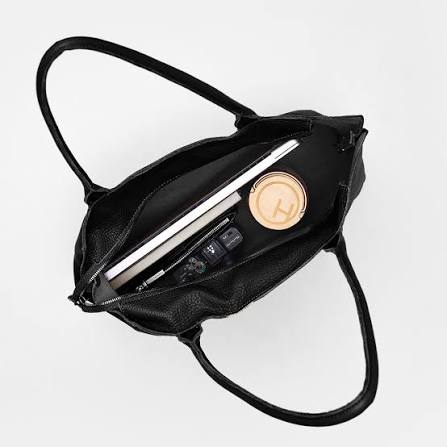 Oliver Zip Tote Bag in Black/GM