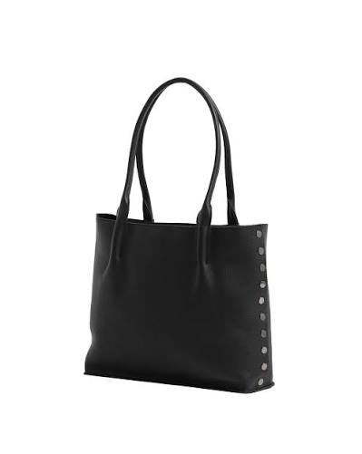 Oliver Zip Tote Bag in Black/GM