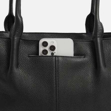 Oliver Zip Tote Bag in Black/GM