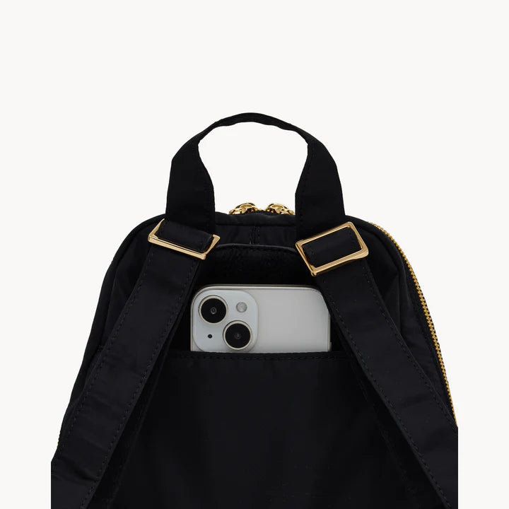 Hunter Med Backpack in Black Nylon/ Gold with Red Zipper