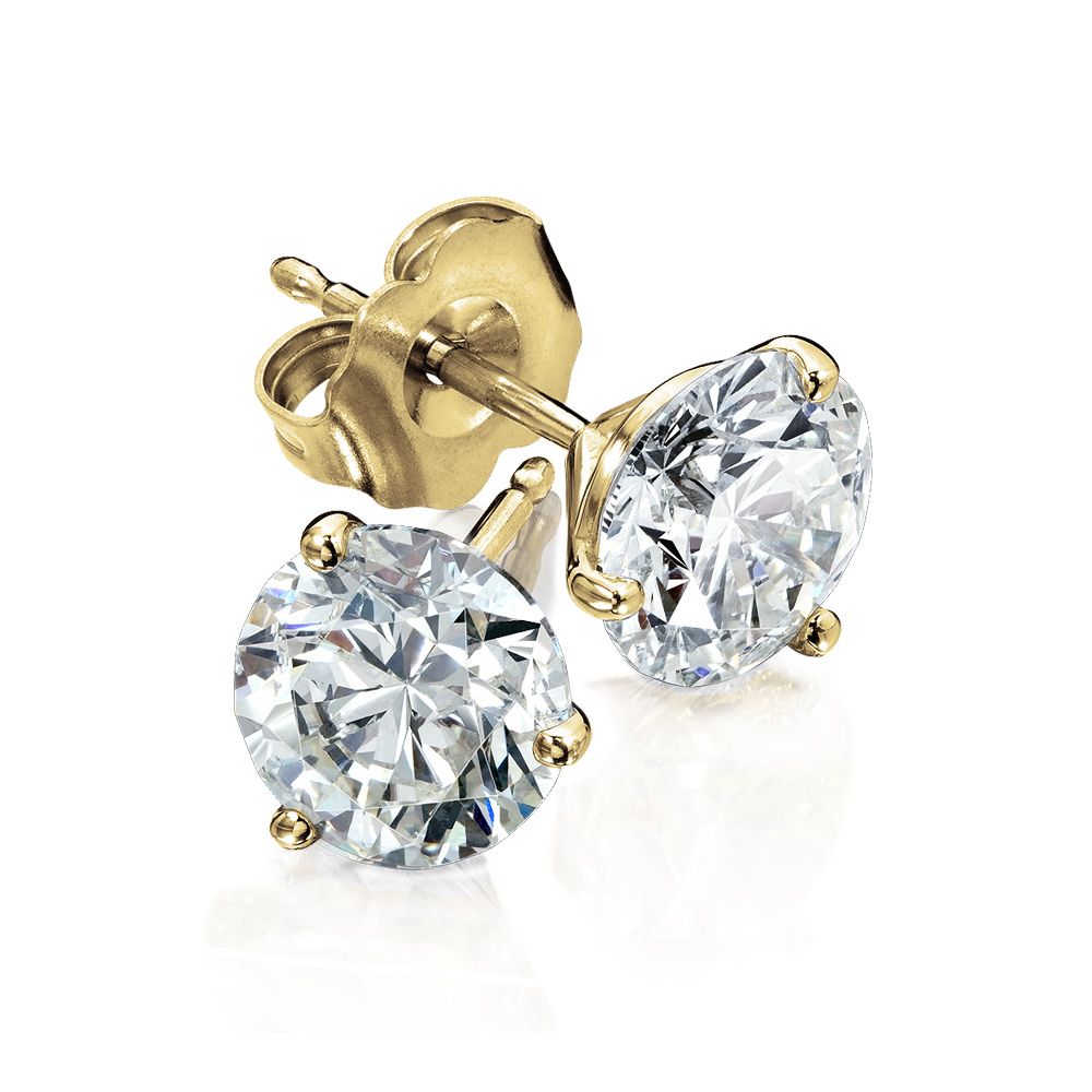 1.0 ct Round Martini Set Lab Diamond Stud Earrings in 14KY