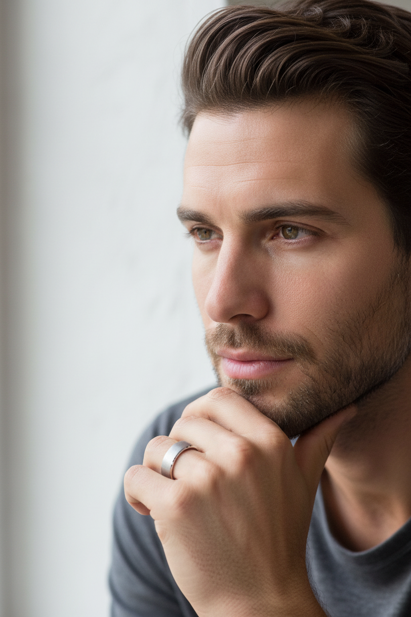 Male Model Hand on Chin