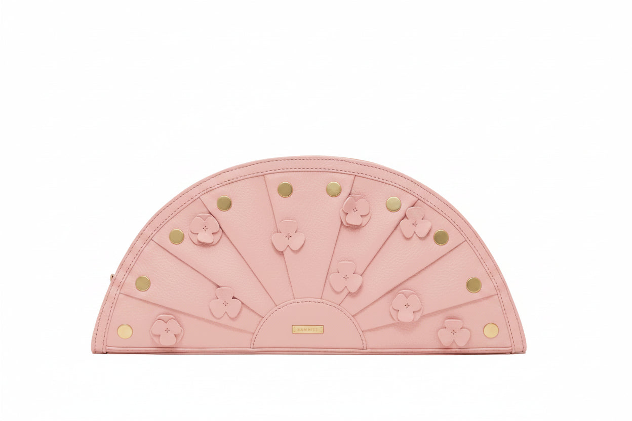 Shelley Clutch in Flamingo Flora/Gold