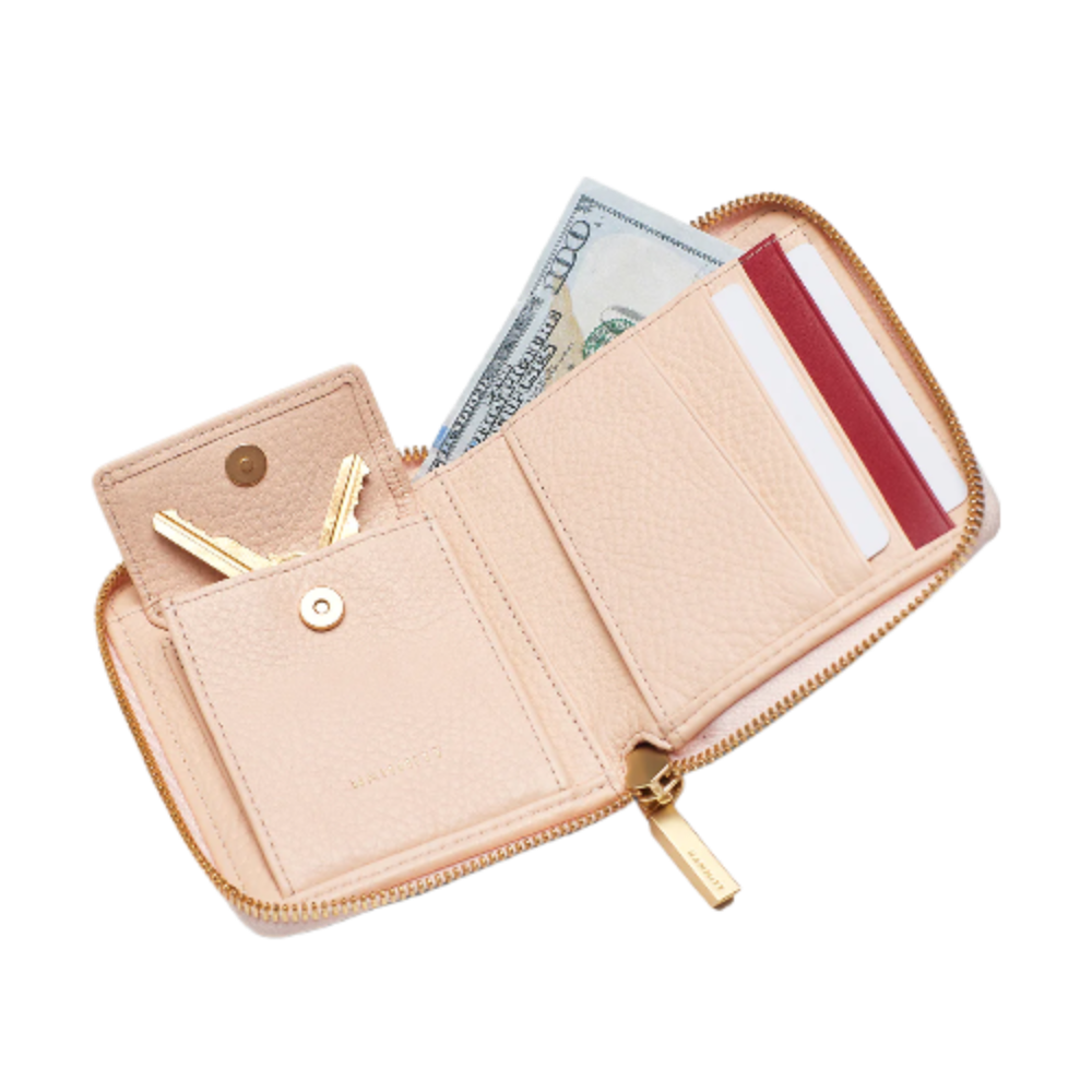 5 NORTH Compact Wallet in Champagne Pink/ Gold