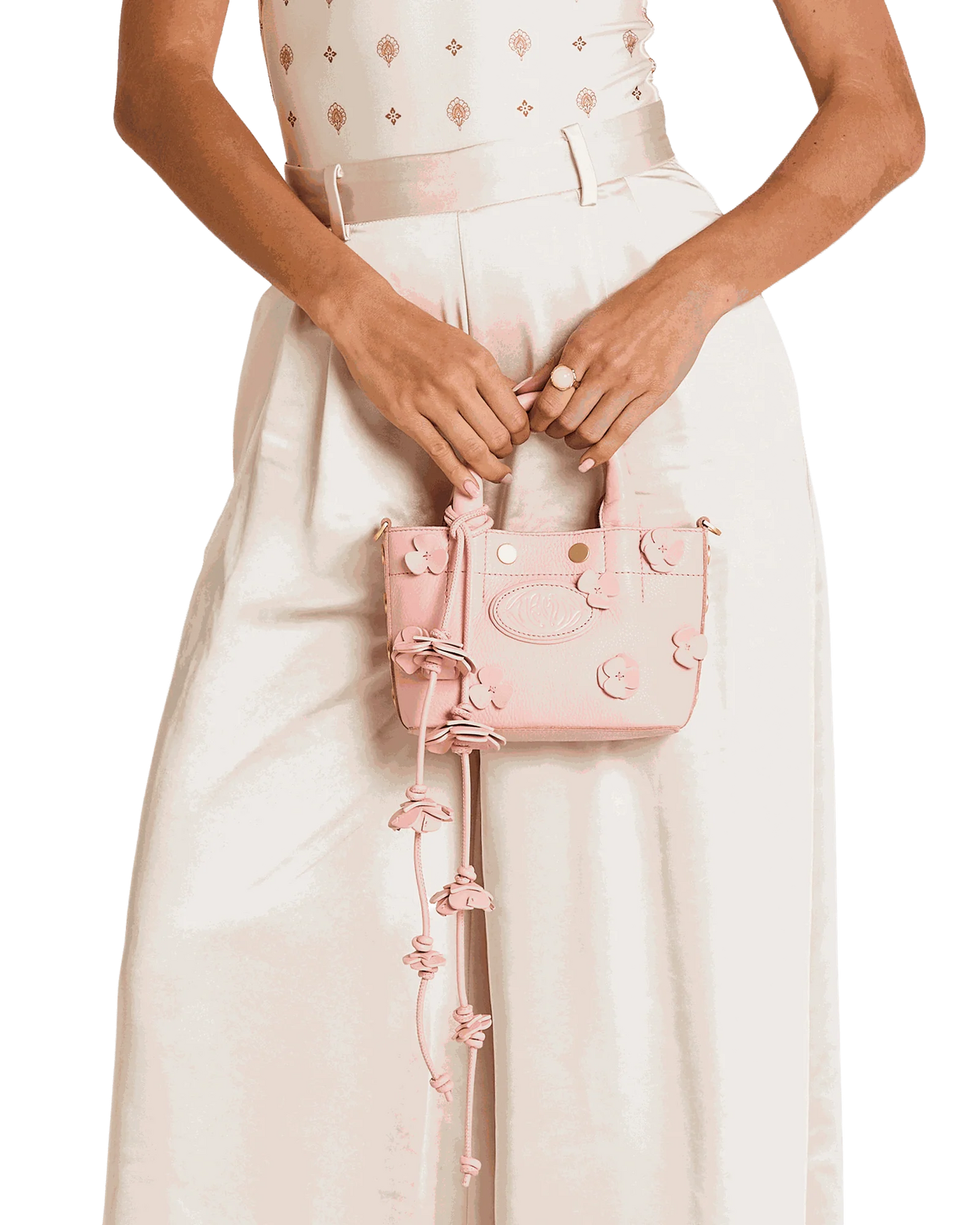 Olympia Mini Tote in Flamingo Floral/Gold