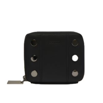 5 NORTH Compact Wallet in Black/ Gunmetal