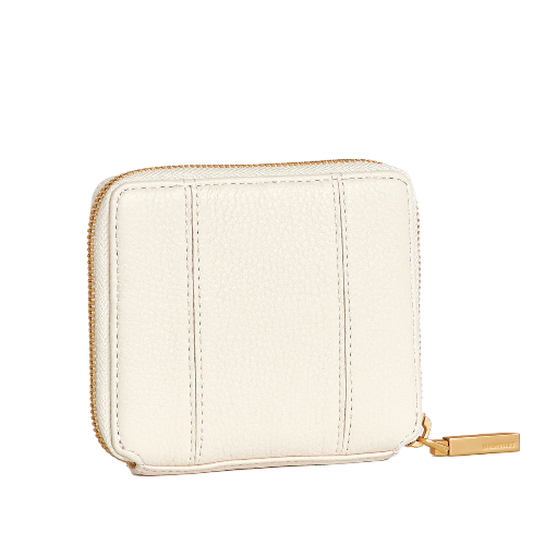 5 NORTH Compact Wallet in Calla Lily White/ Gold