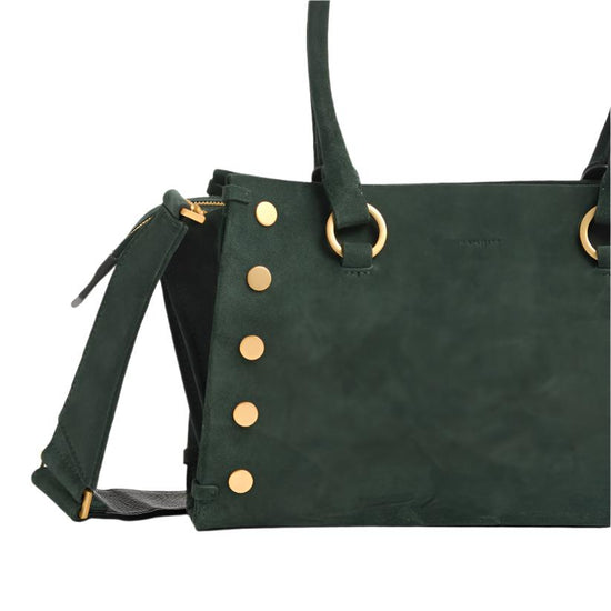 ALLEN MED Handbag in Green Room Suede/Gold