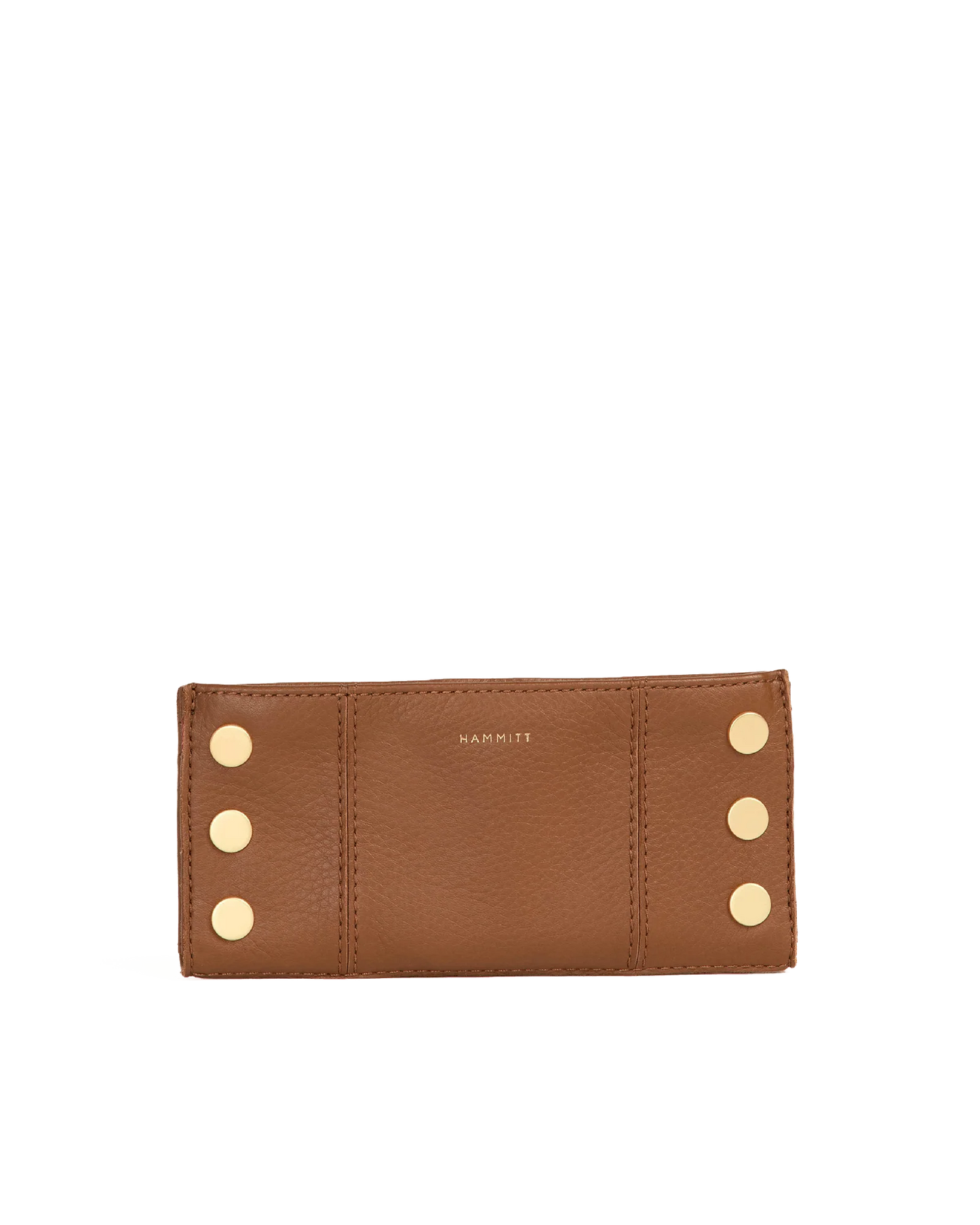 110 North Wallet in Mahogany Pebble/Gold