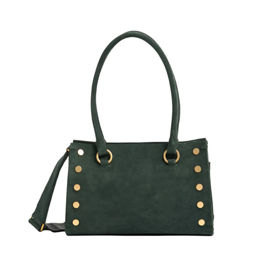 ALLEN MED Handbag in Green Room Suede/Gold