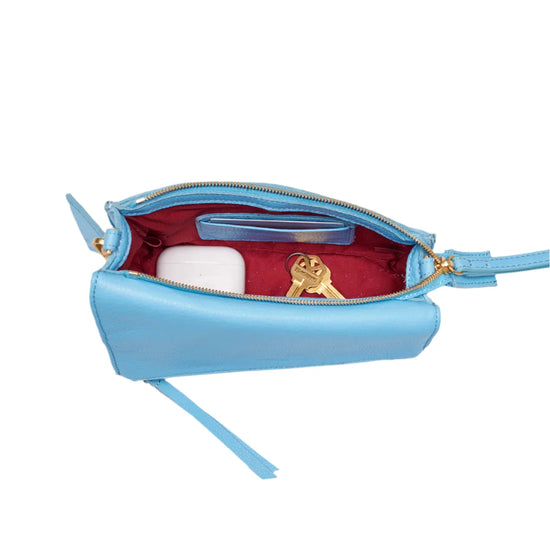 Retired CURTIS Handbag in Sea Sprite Blue/ Gold