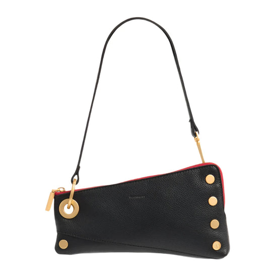 NASH POCHETTE in Black/Gold with Red Zip