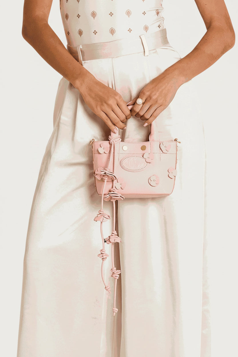 Olympia Tote Mini in Flamingo Floral/Gold