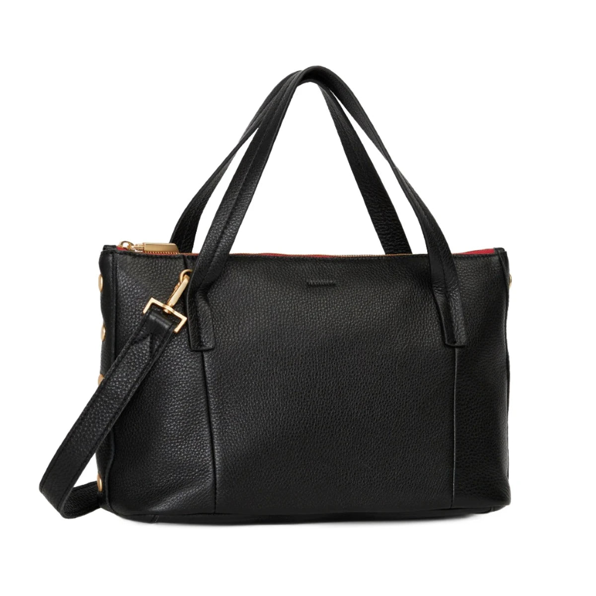 ADDIE MED Handbag in Black with Red Zipper