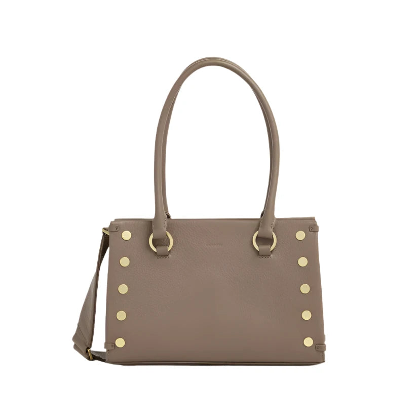 ALLEN MED Handbag in Sculpted Taupe/ Gold