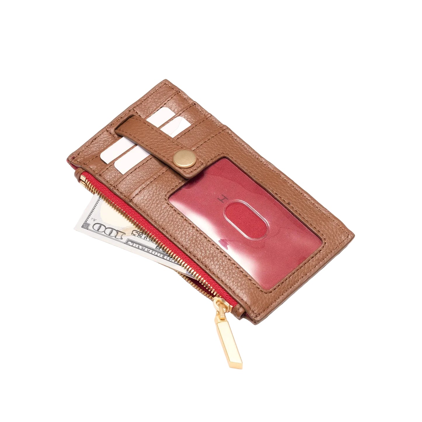 210 WEST ID Wallet in Mahogany Pebble/Gold