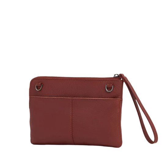 NASH SML Crossbody Clutch Wristlet in Baroque Brown/Gunmetal