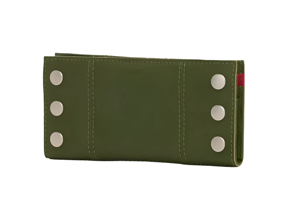 110 NORTH Bifold Wallet in Landscape Green/ Silver