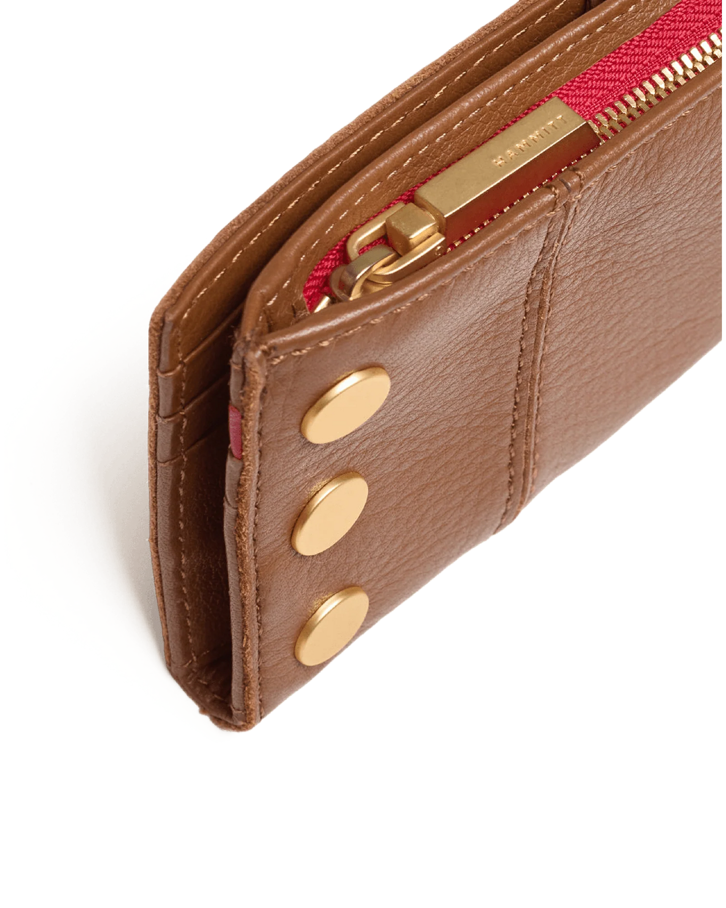 110 North Wallet in Mahogany Pebble/Gold