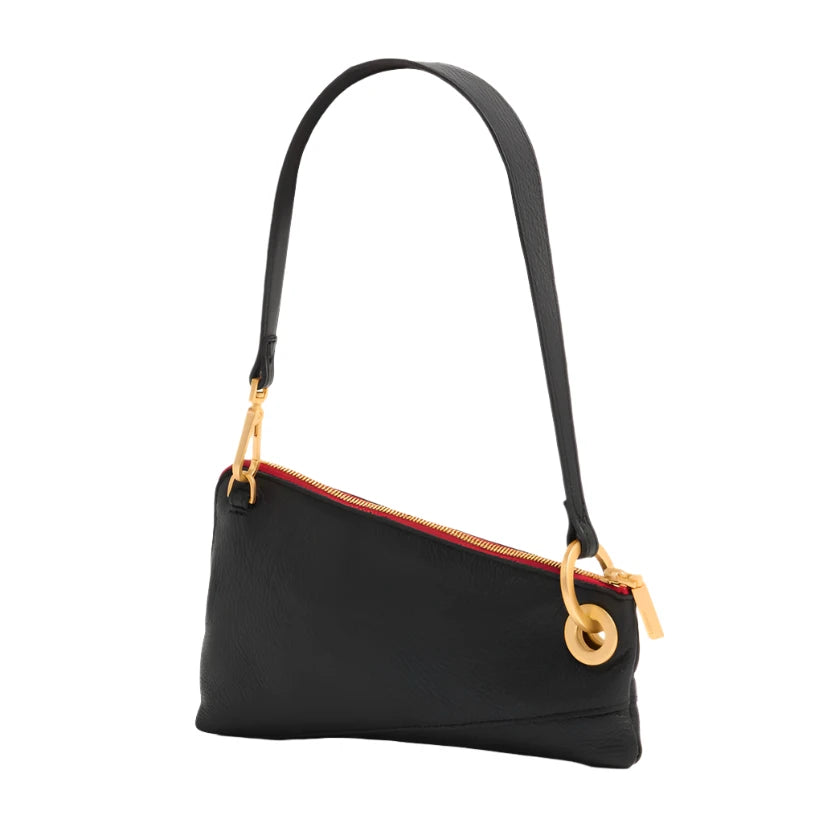 NASH POCHETTE in Black/Gold with Red Zip