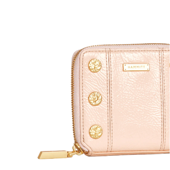 5 NORTH Compact Wallet in Champagne Pink/ Gold