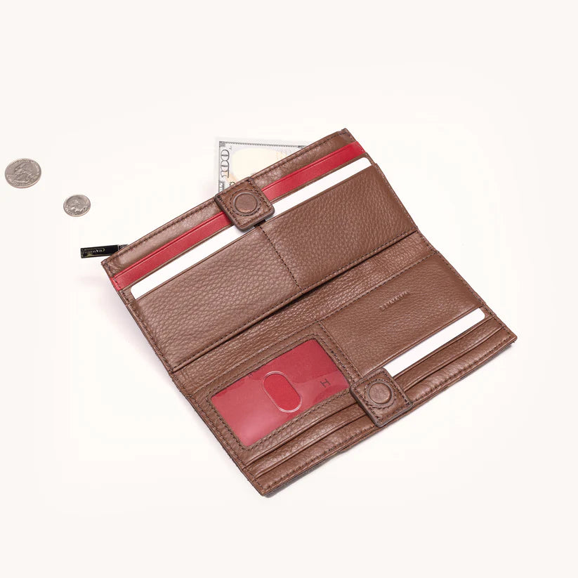 110 NORTH Wallet in Orchestra Brown/Gunmetal