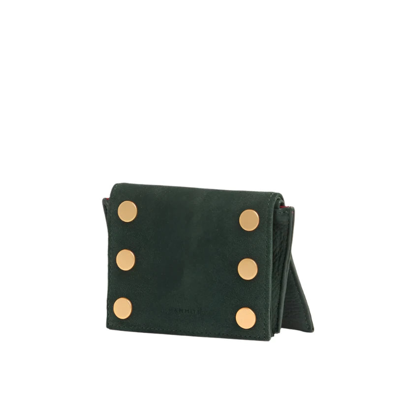 ALLEN WALLET in Green Room Suede/Gold