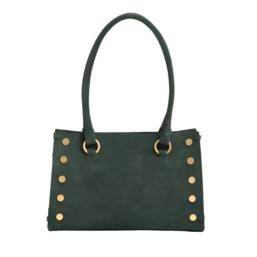 ALLEN MED Handbag in Green Room Suede/Gold