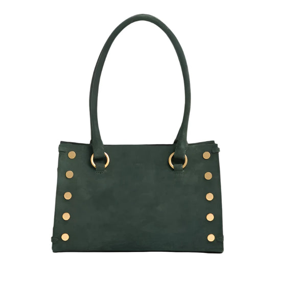 ALLEN MED Handbag in Green Room Suede/Gold