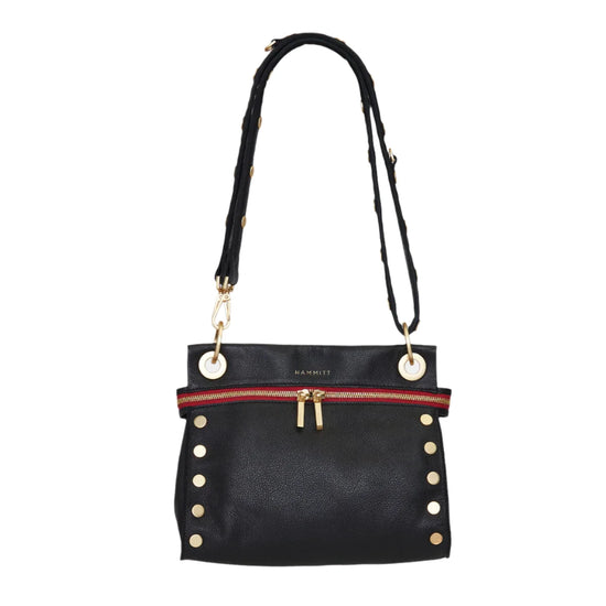 TONY SIGNATURE MED Handbag in Black/Gold with Red Zip