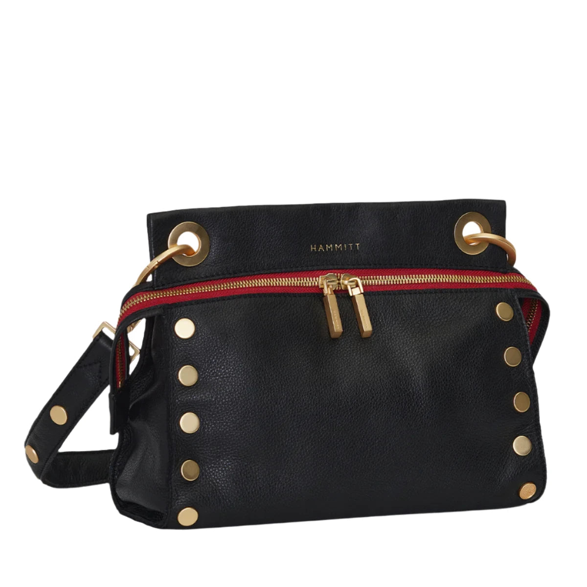 TONY SIGNATURE MED Handbag in Black/Gold with Red Zip