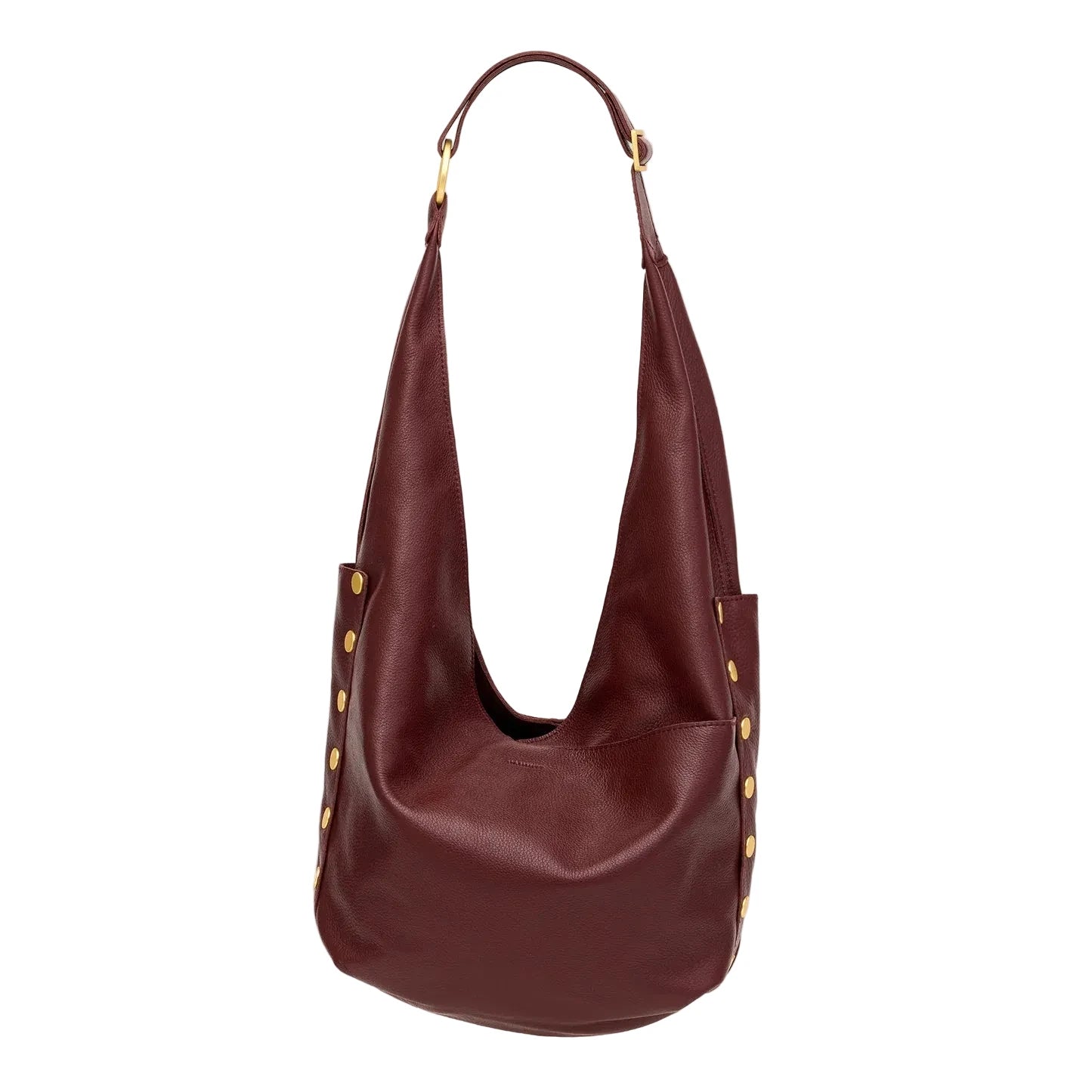 TOM ZIP LRG Shoulder Bag in Cherrywood Pebble/Gold