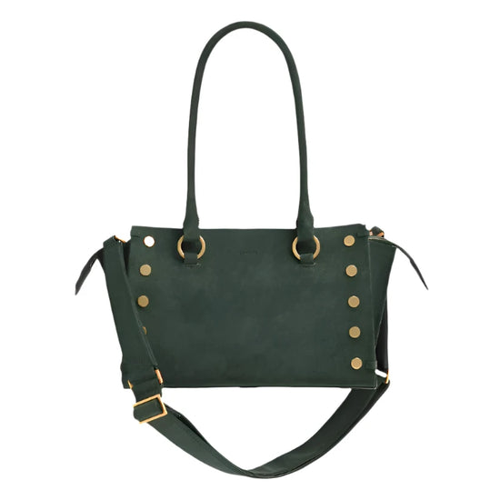 ALLEN MED Handbag in Green Room Suede/Gold