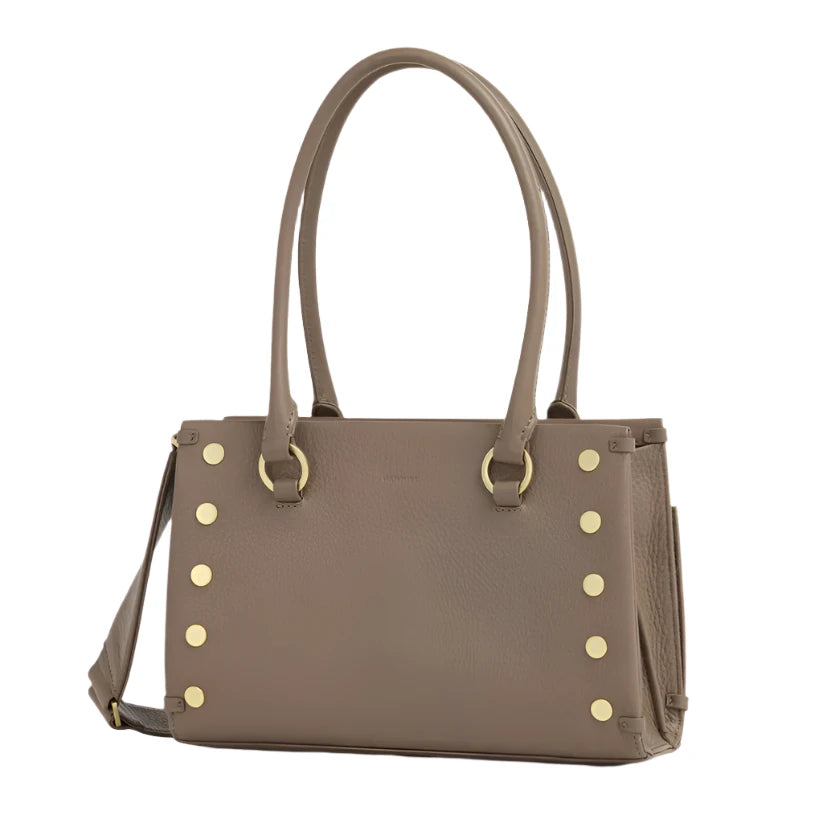 ALLEN MED Handbag in Sculpted Taupe/ Gold