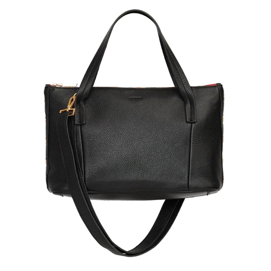 ADDIE MED Handbag in Black with Red Zipper