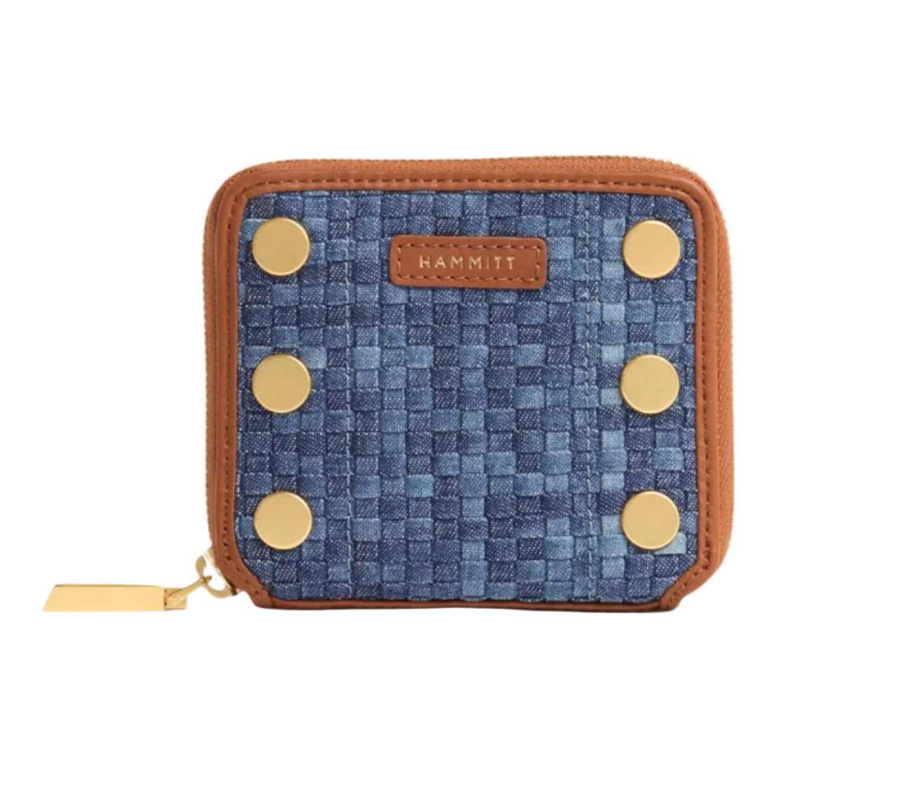 5 North Mosaic Denim Wallet with Brushed Gold
