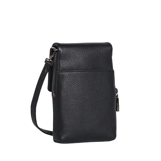 VIP MOBILE Compact Handbag in Black/ Gunmetal