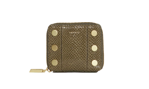 5 NORTH Compact Wallet in Bistro Snake Green/ Gold