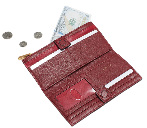 110 NORTH Bifold Wallet in Pomodoro Red/ Gold