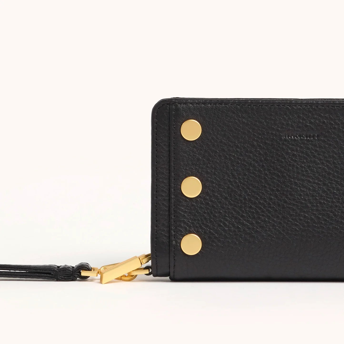 Bryant Wallet in Black/Brushed Gold with a Red Zip
