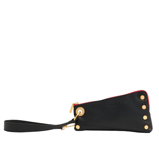 NASH POCHETTE in Black/Gold with Red Zip