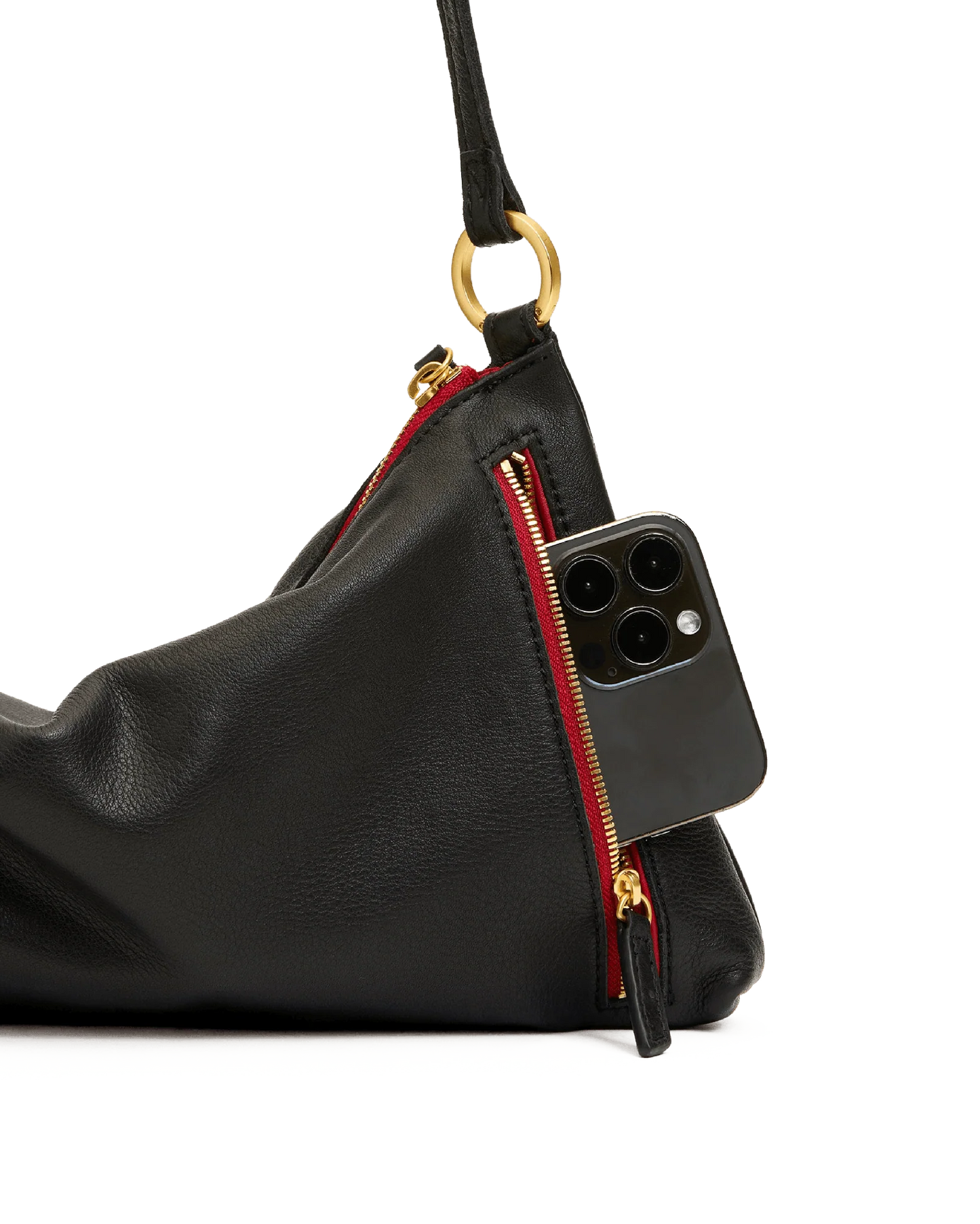 Kyle Med in Black/ Gold with a Red Zip