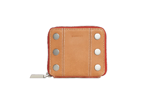 5 NORTH Compact Wallet in Croissant Tan/Silver