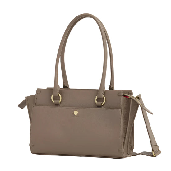 ALLEN MED Handbag in Sculpted Taupe/ Gold