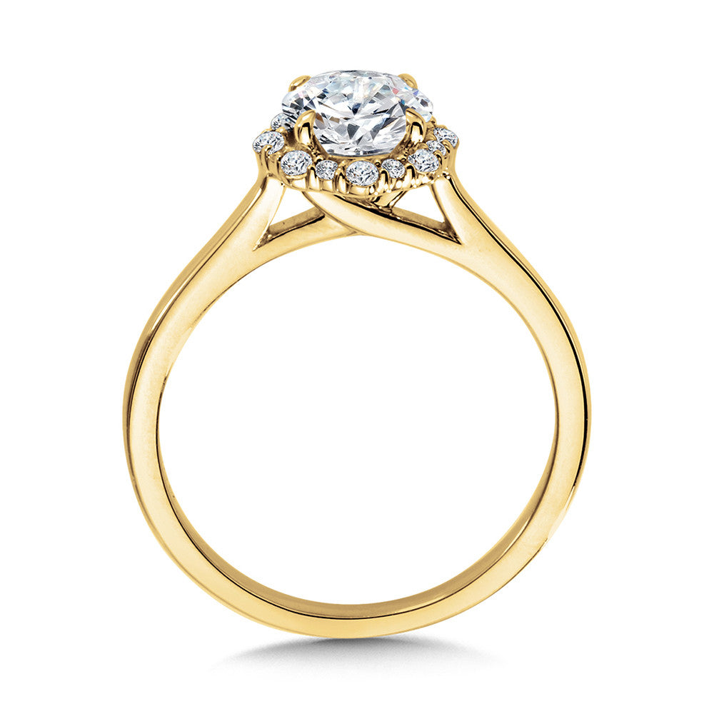 2.0 ct Lab Diamond Solitaire Engagement Ring w/ Blooming Halo in 14KY